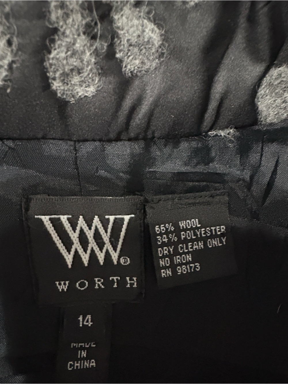 W by Worth black wool blend vest size 14 - Picture 6 of 9